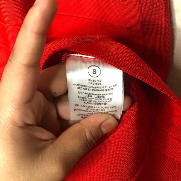 Unbranded Womens Dress Size S Red Bandage Bodycon Short Sleeve Fitted Sexy - Picture 5 of 12